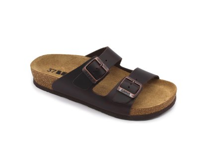 leon 4012 damska zdravotna celokozena obuv s prackou hneda 00