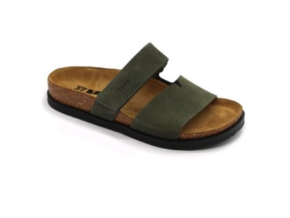 leon 7020 damska zdravotna kozena obuv s prackou zelena 00