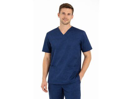 Zdravotnícky profesionál v modrých scrubs