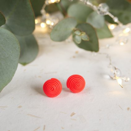 nausnice spiralky fimo polymerove antialergicke hypoalergenni pestrobarevne barevne vesele (20)