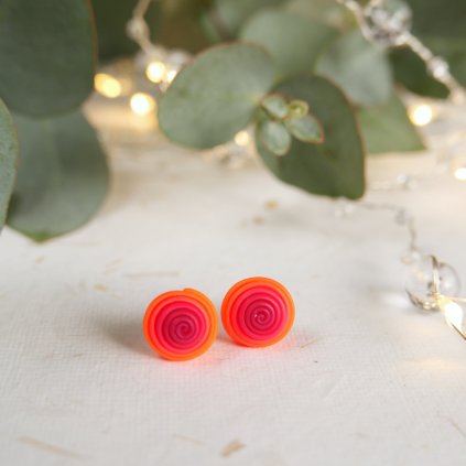 nausnice spiralky fimo polymerove antialergicke hypoalergenni pestrobarevne barevne vesele (21)