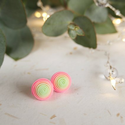 nausnice spiralky fimo polymerove antialergicke hypoalergenni pestrobarevne barevne vesele (23)