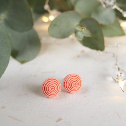 nausnice spiralky fimo polymerove antialergicke hypoalergenni pestrobarevne barevne vesele (19)