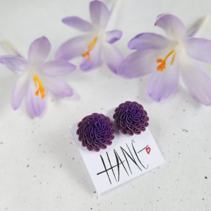 nausnice kyticky fimo antialergicke purpurove