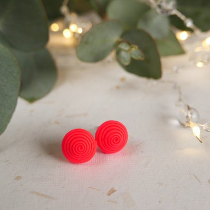 nausnice spiralky fimo polymerove antialergicke hypoalergenni pestrobarevne barevne vesele (24)