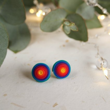 nausnice spiralky fimo polymerove antialergicke hypoalergenni pestrobarevne barevne vesele (27)