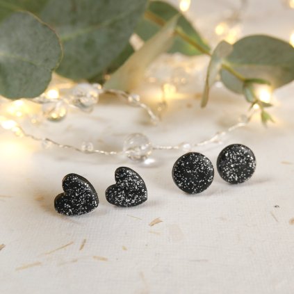 nausnice pecky antialergicke vanocni stribrne srdce kulate