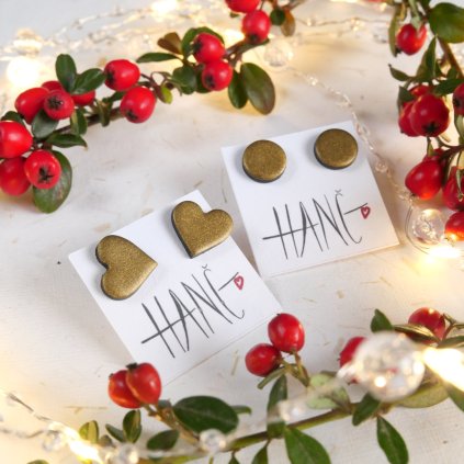 nausnice pecky antialergicke vanocni srdce hvezdy trpytive zlatejpg