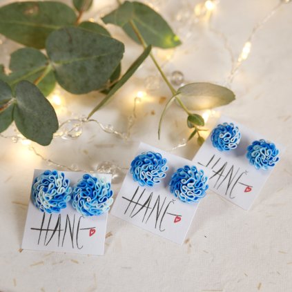 nausnice kvetinove vetinkove zihane limitka modre blue