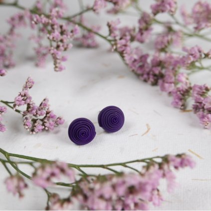 nausnice spiralky pecky fialove antialegicke chirurgicka ocel