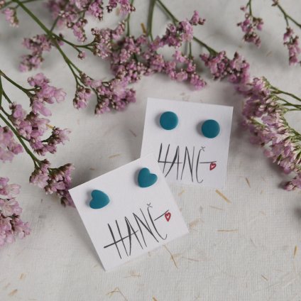 nausnice pecky bodovky malicke pestrobarevne antialergicke polymerove ocel petrolejova