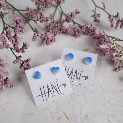 nausnice pecky bodovky malicke pestrobarevne antialergicke polymerove ocel modra