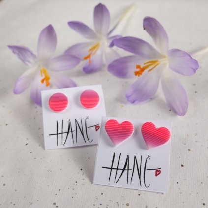 nausnice fimo srdcika kolecka antialergicke neonove