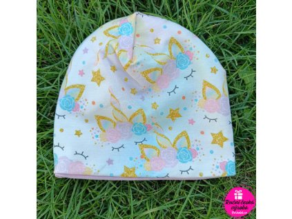 Čepice jaro podzim jednorožec