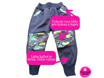 Softhsellové kalhoty barevná kolena jarní návod
