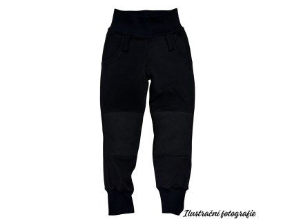 Barevná kolena jarní softshellové kalhoty - ČERNÁ