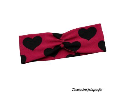 Čelenka překřížená - ČERNÁ SRDCE NA BORDÓ
