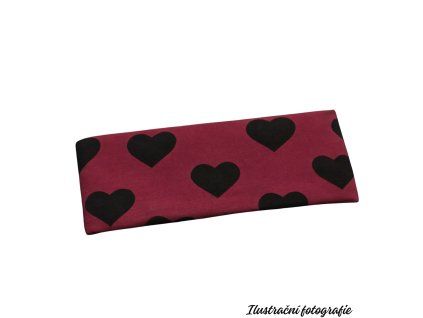 Čelenka rovná - ČERNÁ SRDCE NA BORDÓ