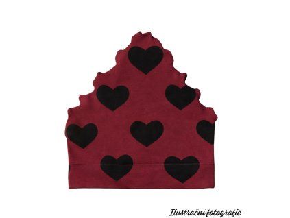 Šátek - ČERNÁ SRDCE NA BORDÓ