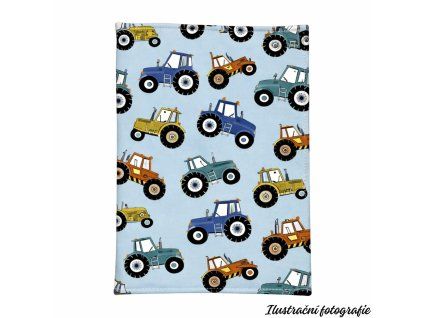 Obal na očkovací průkaz - TRAKTORY NA MODRÉ