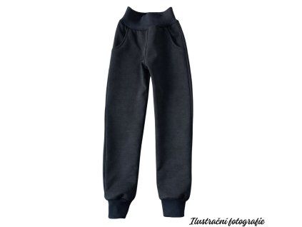 Celobarevné zimní softshellové kalhoty - ČERNÁ