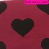 Černá srdce na bordó 982 S3645