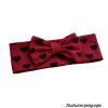 Čelenka s mašlí - ČERNÁ SRDCE NA BORDÓ