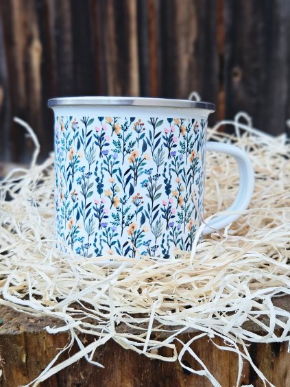 plecháček nerez lem 330ml KVĚTINY