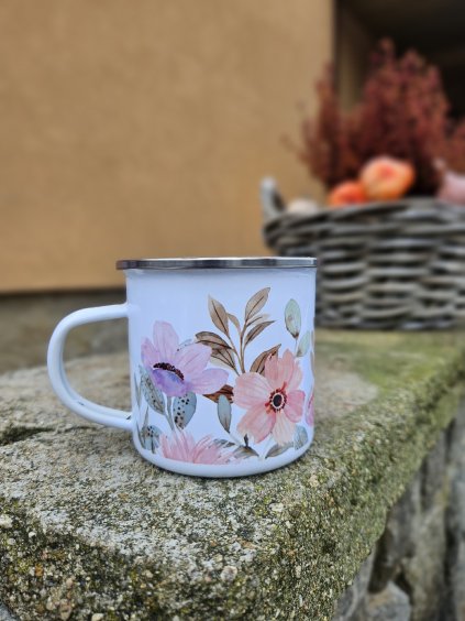 plecháček nerez lem 330ml KVĚTINY