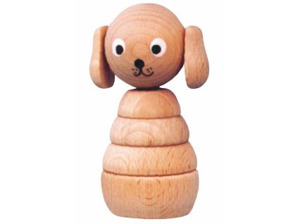 Pes - dřevěná navlékací pyramida malá