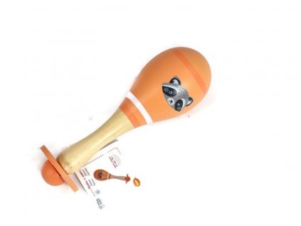 adam toys drevene chrastitko rumbakoule myval oranzova