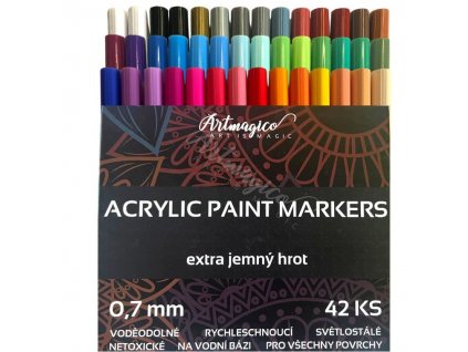 Artmagico akrylový popisovač s Extra jemným hrotem (0 7 mm) 42 ks Artmagico(1)