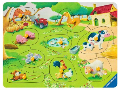 dřevěné puzzle Malá farma 9 dílků