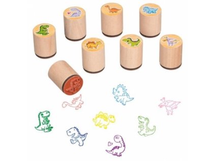 112686 192707 goki sada drevenych razitek dinosauri 8ks