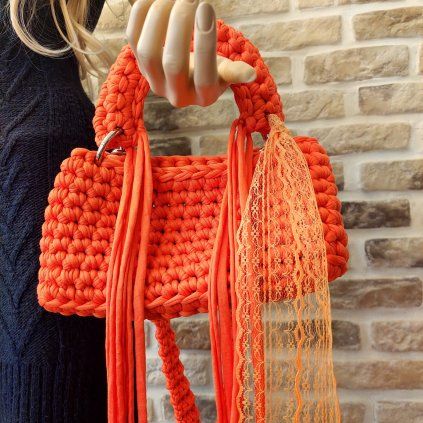 Háčkovaná kabelka Paris orange
