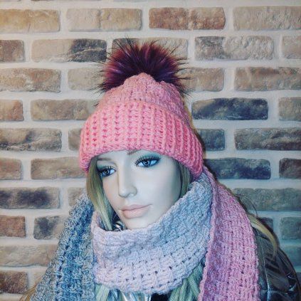 Háčkovaný Rosé Winter Set