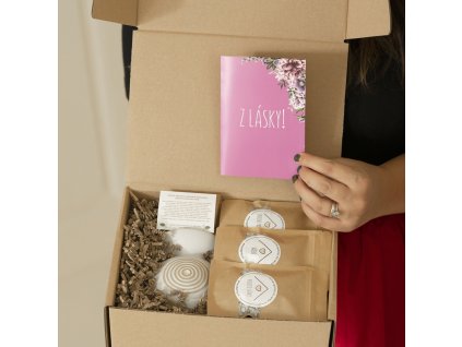 Dárkové balení Z lásky aromalampa a 3 ks vonných kamínků s přáním