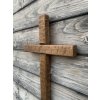 Kříž 50 cm s vrypy- barva ořech