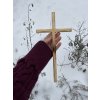 Jasanový kříž 30 cm broušený č.150