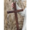 Kříž 50 cm s vrypy hrubý - tmavě hnědý
