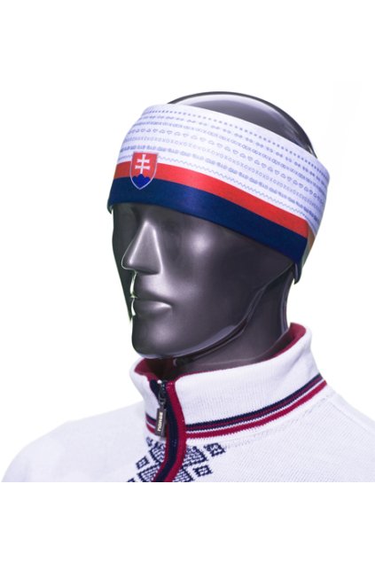 Športová čelenka na zimu SLOVAKIA Čičmany (FARBA biela)