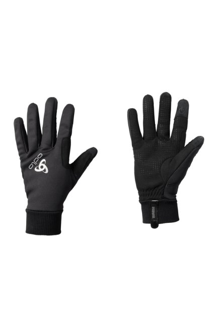Rukavice na bežky WINDPROOF WARM (FARBA čierna, VEĽKOSŤ XXS)
