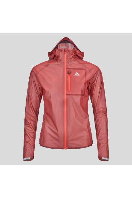 Nepremokavá bežecká bunda ZEROWEIGHT DUAL DRY WATERPROOF (FARBA lososová, VEĽKOSŤ S)