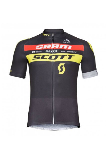 Cyklistický dres dlhý zips SCOTT SRAM RACING (FARBA čierna, VEĽKOSŤ L)