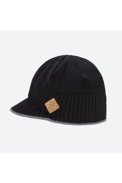 Pletená Merino čiapka so šiltom A115 (FARBA čierna, VEĽKOSŤ UNI)