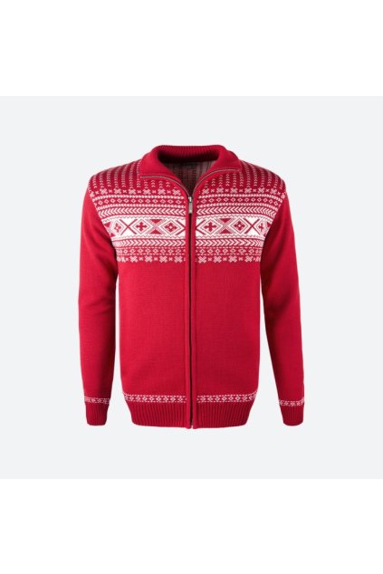 Pletený Merino sveter 4047 (FARBA červená, VEĽKOSŤ M)