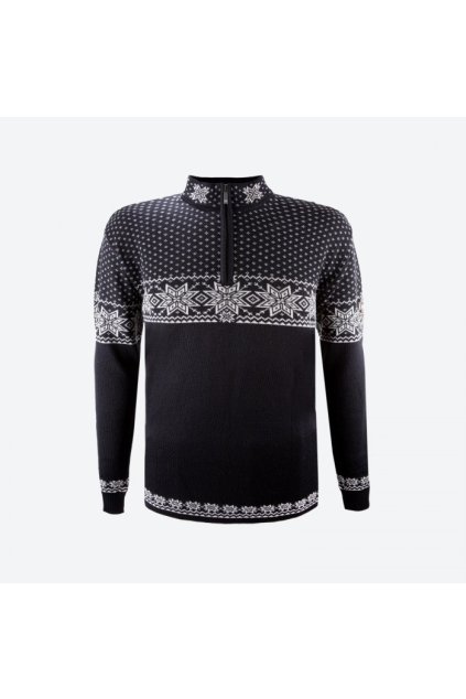 Pletený Merino sveter 4053 (FARBA čierna, VEĽKOSŤ XL)