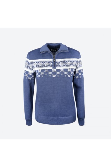 Pletený Merino sveter 5007 (FARBA modrá, VEĽKOSŤ S)