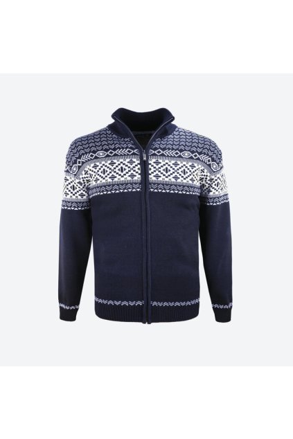 Pletený Merino sveter 4064 (FARBA modrá, VEĽKOSŤ M)