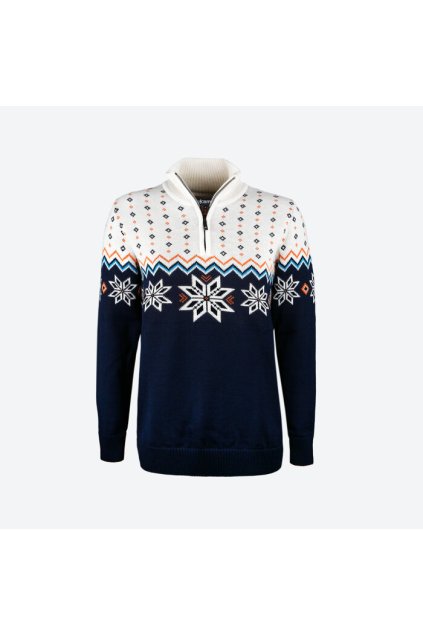 Pletený Merino sveter AND 502 (FARBA modrá, VEĽKOSŤ S)